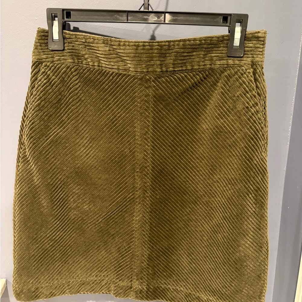 Talbots Olive Green Corduroy Skirt